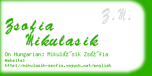 zsofia mikulasik business card